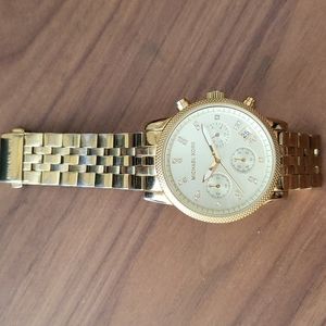 Michael Kors Ritz Yellow Gold Chronograph Watch 36mm MK5676 Crystal Markers
